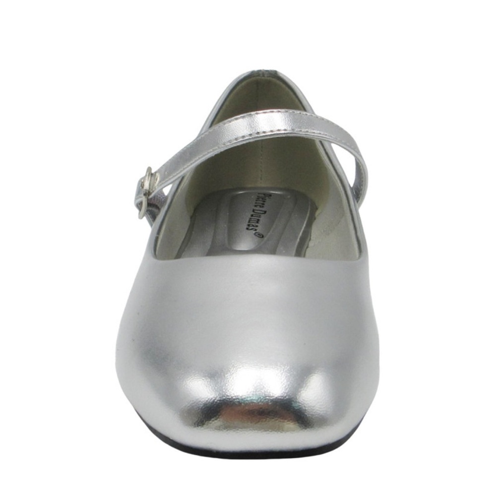 Pierre Dumas Silver Mary Jane Flats - Picture 2 of 7